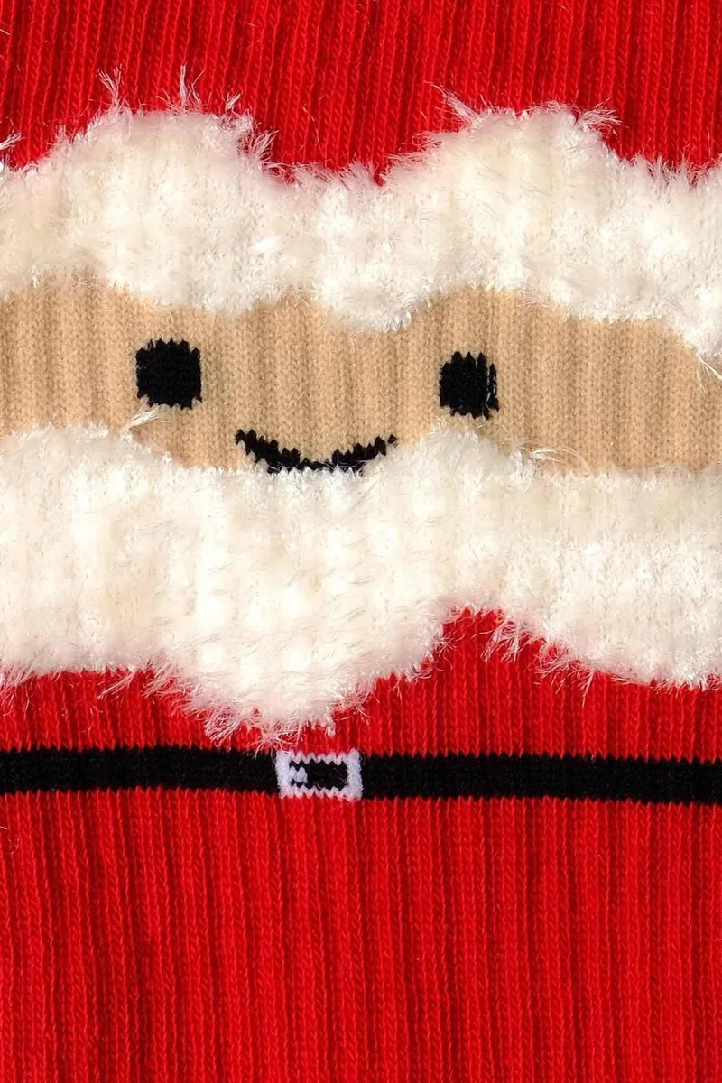 Aytuğ Women's Cotton Single Red New Year's Themed Socks - A-49001-K