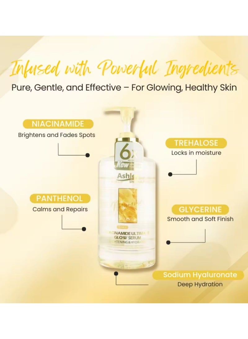 آشلي أشلي شاين، سيروم نياسيناميد 2 في 1 للوجه والجسم، يمنح البشرة توهجًا مثاليًا، ويرطبها. - Image 2