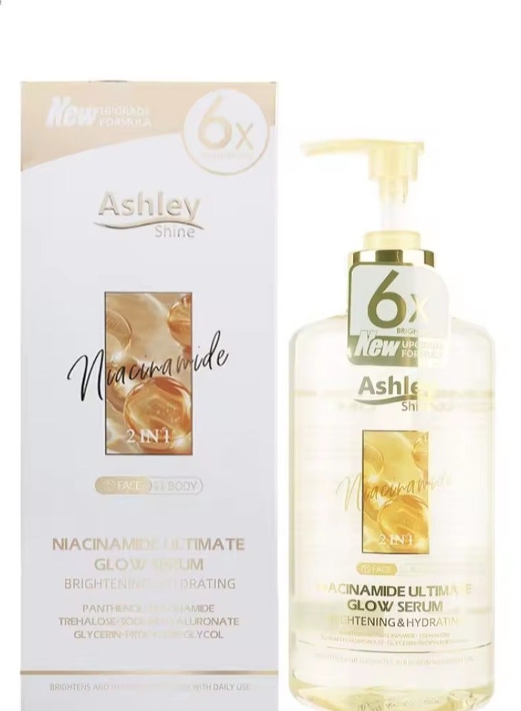 آشلي أشلي شاين، سيروم نياسيناميد 2 في 1 للوجه والجسم، يمنح البشرة توهجًا مثاليًا، ويرطبها. - Image 1