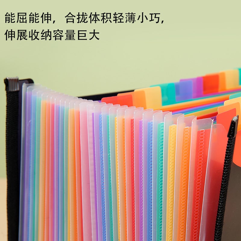 New Rainbow Classified Organ Bag A4 Bill Storage Bag Multi-Layer Document Document Bag Desktop Vertical Storage Bag - Image 4