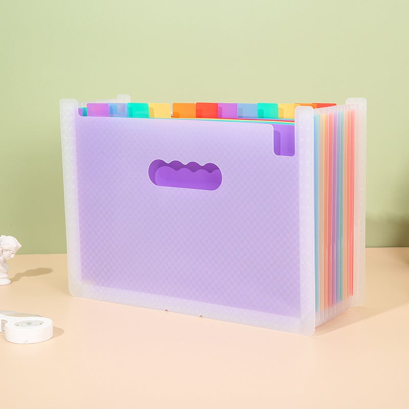 New Rainbow Classified Organ Bag A4 Bill Storage Bag Multi-Layer Document Document Bag Desktop Vertical Storage Bag - Image 1