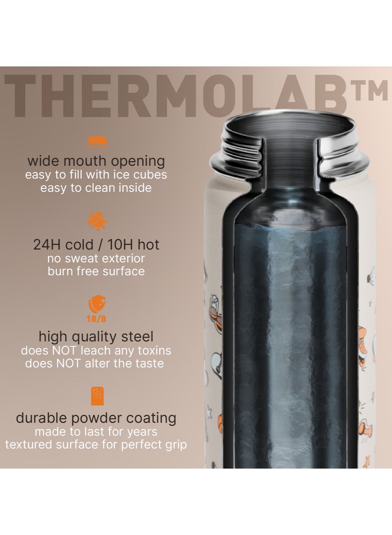 BEOLA 550ml Kids Water Bottle 18/8 Stainless Steel Double Wall Insulated Thermos Bottle with Straw Lid and Wide Mouth, Hot Cold Liquids Sports School Bottle (19oz, Sports Day)  - Image 3