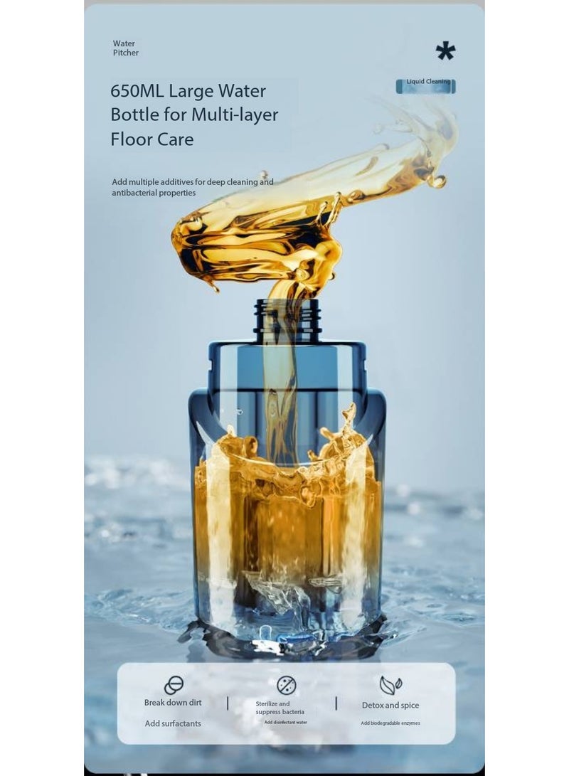 مسح رذاذ متعدد السطح - مسح تنظيف الأرضيات الجافة الرطبة مع زجاجة رذاذ قابلة لإعادة ملء ، رأس 360 درجة دوار لأرضيات بلاط الخشب الصلب (HX-P8) - Image 5