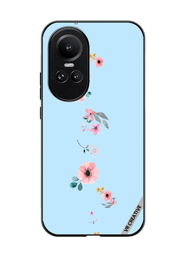 VR CREATIVE غطاء حماية لهاتف أوبو رينو 10 برو بتصميم زهور متعدد الألوان - Image 1