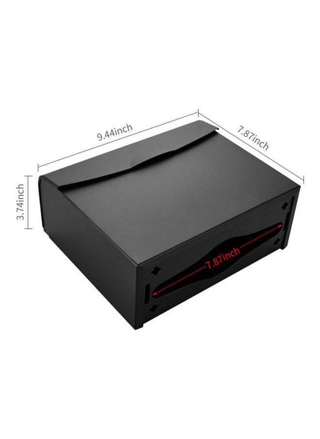 NIBEMINENT - Stainless Steel Wall Mounted Dual Compartment Paper Towel Dispenser Black 3.7 x 9.44 7.87inch - Image 1