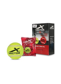 Vector X High-Quality Cricket Tennis Balls – Pack of 6, Durable, Heavy-Duty, Soft Felt for All Surfaces – Ideal for Practice & Matches  - Image 1