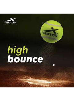 Vector X High-Quality Cricket Tennis Balls – Pack of 6, Durable, Heavy-Duty, Soft Felt for All Surfaces – Ideal for Practice & Matches  - Image 2