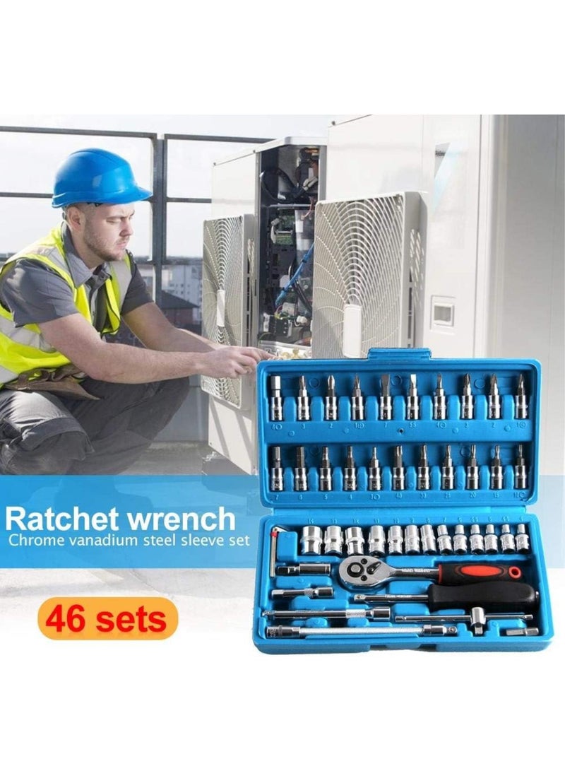 GGOOT New 46pcs Wrench Set Hardware Wrench Screwdriver Ratchet Wrench Set Kit Auto Repair Tools Combination Hand Tool Sets - Image 5