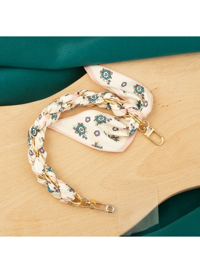 NIBEMINENT Beaded Phone Lanyard, Anti Lost Removable Wrist Strap, Creative Knitted Scarf Bracelet Pendant, Phone Keychain Lanyard, White