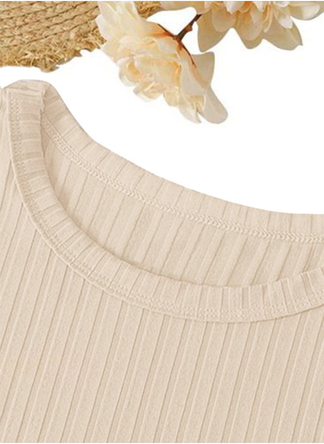 Nileton - Ribbed Knit Top Crew Neck  - Rib Knit - Cotton - Image 1