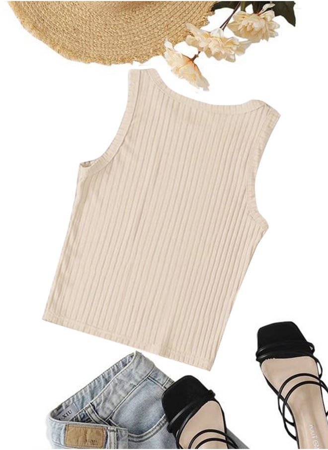 Nileton - Ribbed Knit Top Crew Neck  - Rib Knit - Cotton - Image 1