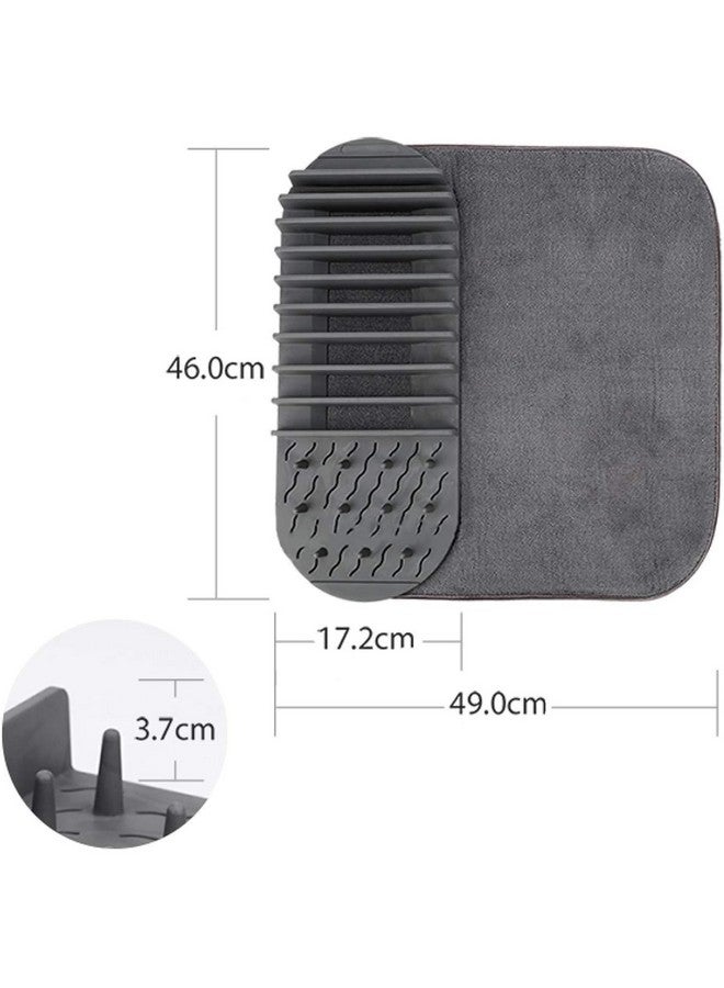 Home-Cloud HomeCloud Dish Drying Rack/ Plate Rack with Microfiber Stretch Elastic Band Dish Mat - Thickened PP Material, Space-Saving and Lightweight Design for Effortless Storage (Gray) - Image 4