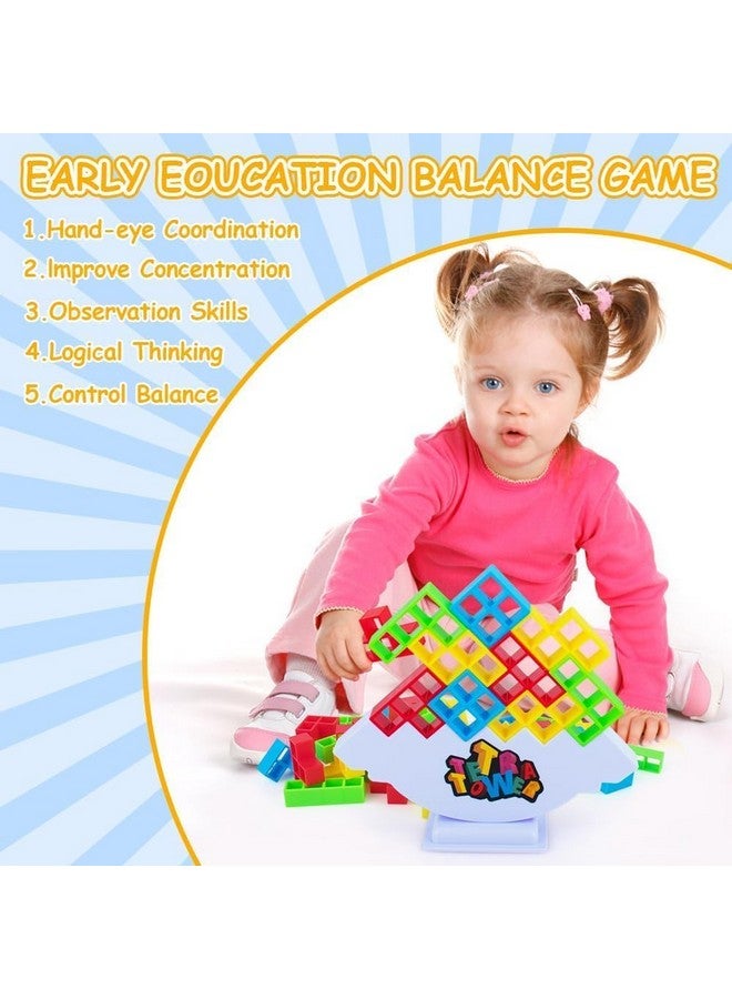 Goyal's Tetra Tower Game 32 Pcs (4 Different Shapes) Stack Tower Blocks with 22 Cards, Swing Stack Balance Building Block Interactive STEM Toy - Image 4