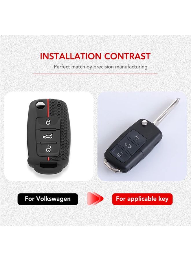 Blue 3 Button Silicone Car Key Case Cover Compatible with Multiple Models - Image 3