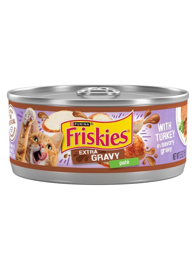 فريسكس طعام القطط الرطب Purina Friskies Gravy Pate، مع صلصة إضافية مع ديك رومي في صلصة لذيذة - (عبوة من 24 علبة) 5.5 أونصة  - Image 1