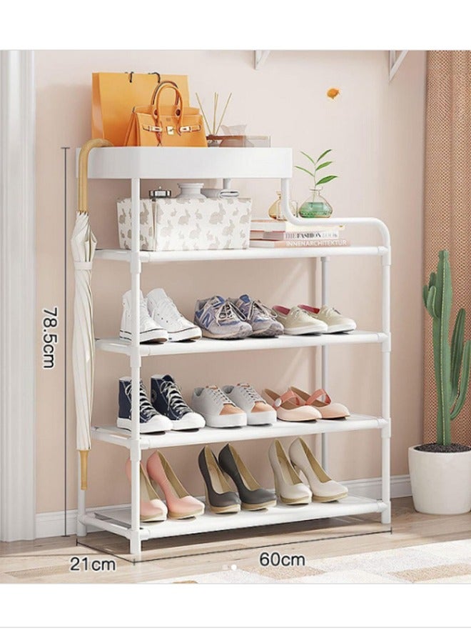 Shoe Rack, 4 Large Layers with Storage Box, Portable Space-Saving Organizer, Strong and Durable Metal Tubes for Entryway, Closet, and Bedroom - Holds 20-24 Pairs. - Image 1
