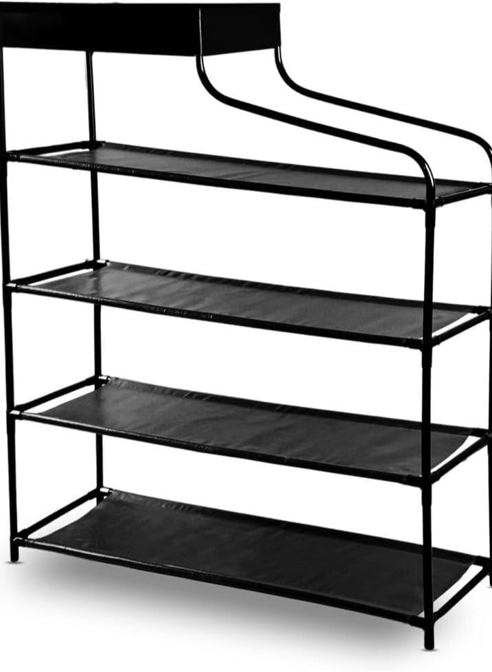 Shoe Rack, 4 Large Layers with Storage Box, Portable Space-Saving Organizer, Strong and Durable Metal Tubes for Entryway, Closet, and Bedroom - Holds 20-24 Pairs. - Image 5