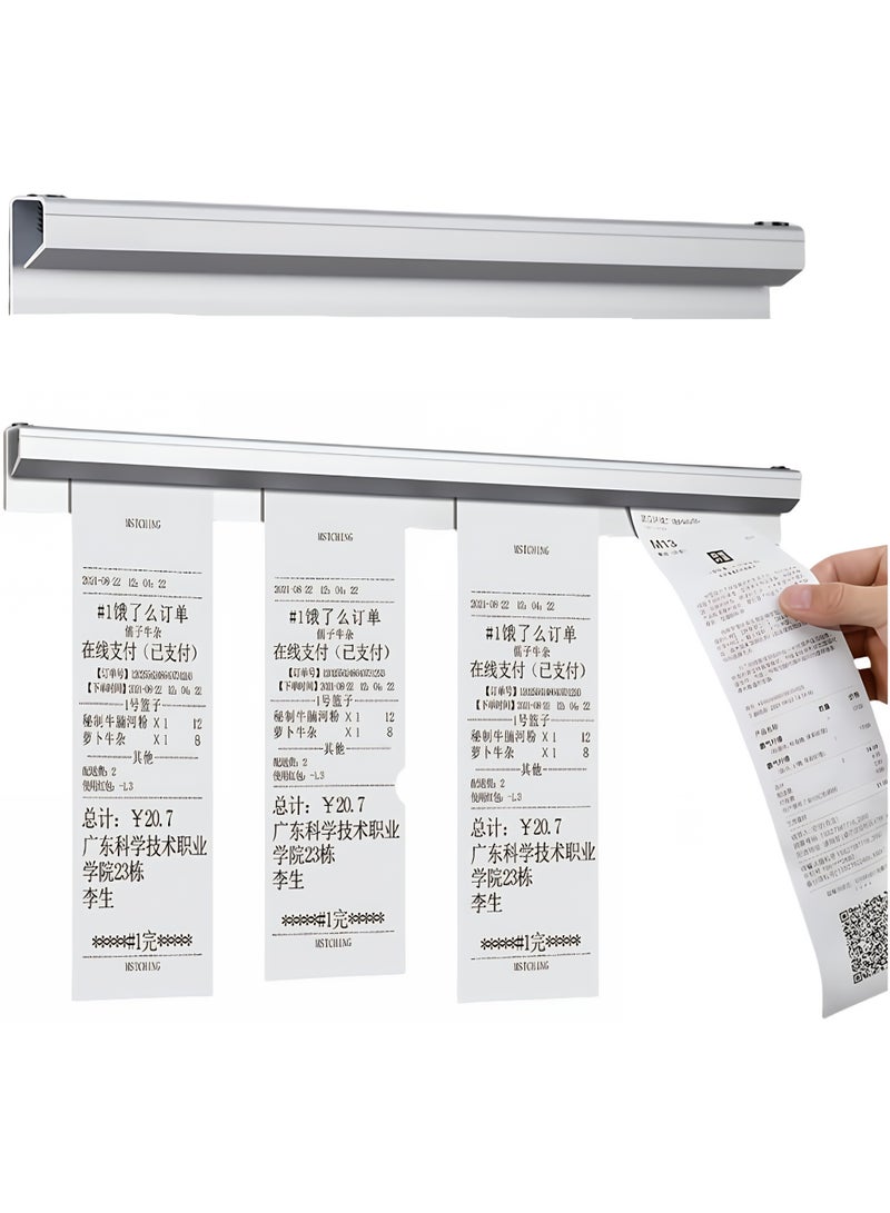 حامل تذاكر مطعم 2 قطع – رف طلبات ألمنيوم بطول 30 سم، حامل إيصالات منزلق متين، مقاوم للماء والصدأ والتآكل، تثبيت سهل للتذاكر للمطبخ والمقهى والبار والمكتب - Image 1