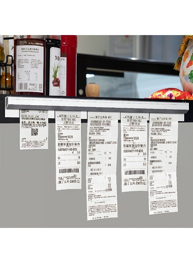 حامل تذاكر مطعم 2 قطع – رف طلبات ألمنيوم بطول 30 سم، حامل إيصالات منزلق متين، مقاوم للماء والصدأ والتآكل، تثبيت سهل للتذاكر للمطبخ والمقهى والبار والمكتب - Image 5