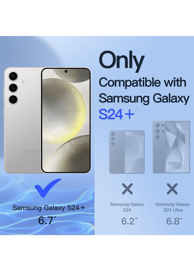 غطاء حماية لهاتف Samsung Galaxy S24 Plus مصنوع من السيليكون الفاخر مع حزام يد عمودي وأفقي مع حامل مغناطيسي للسيارة لهاتف Samsung Galaxy S24 Plus - Image 2