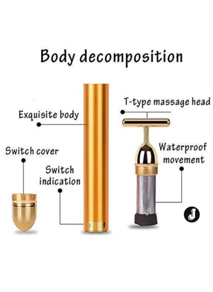 JAJEEK "New 24K Gold Electric Beauty Bar Facial Massager – Revitalize Your Skin for a Radiant Glow" - Image 3