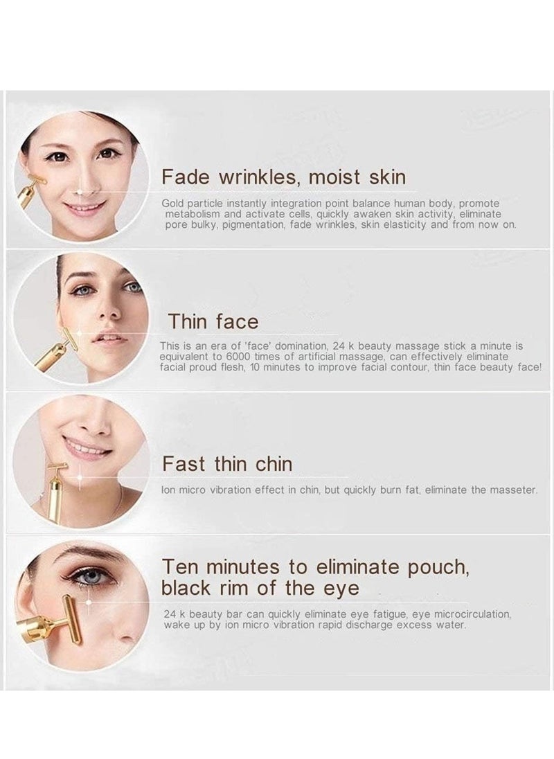 JAJEEK "New 24K Gold Electric Beauty Bar Facial Massager – Revitalize Your Skin for a Radiant Glow" - Image 4