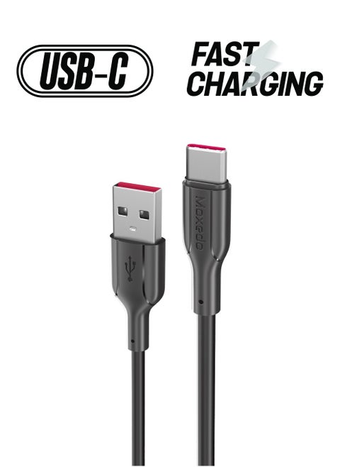 Moxedo USB-A to USB-C and Data Sync Cable Fast Charging 1.2 Cable Length Compatible for iPhone 15/15 Pro/15 Pro Max, MacBook Air/Pro, iPad Pro, Samsung Galaxy S24/S24 Ultra, Pixel, (1.2 m)