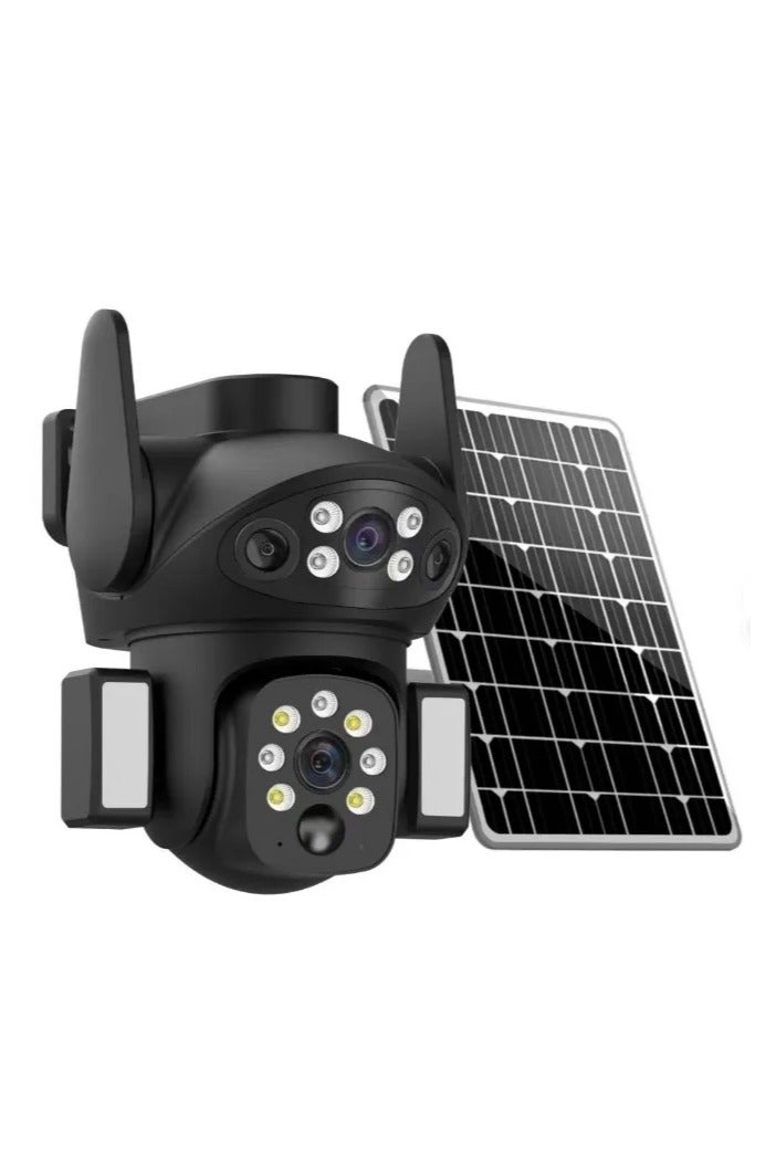 شوبيت كاميرا أمان PTZ ذكية تعمل بالطاقة الشمسية V380 Pro مزودة بخاصية التتبع التلقائي للواي فاي وكاميرا أمان خارجية PTZ 4G، وتدليك إنذار، ومقاومة للماء IP66، ودعم تخزين TF والسحابة GSM CCTV وكاميرا مراقبة أمنية - Image 2