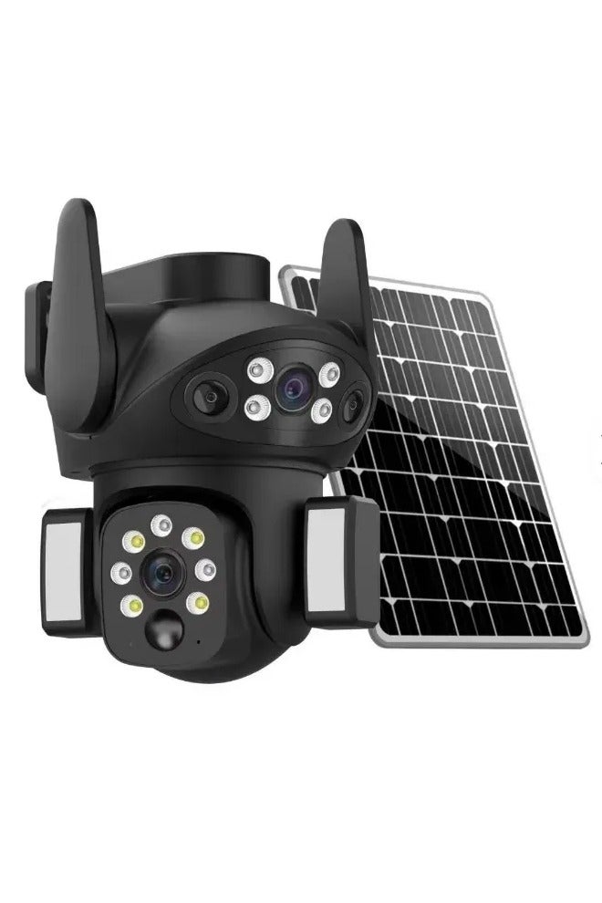 شوبيت كاميرا أمان PTZ ذكية تعمل بالطاقة الشمسية V380 Pro مزودة بخاصية التتبع التلقائي للواي فاي وكاميرا أمان خارجية PTZ 4G، وتدليك إنذار، ومقاومة للماء IP66، ودعم تخزين TF والسحابة GSM CCTV وكاميرا مراقبة أمنية - Image 3