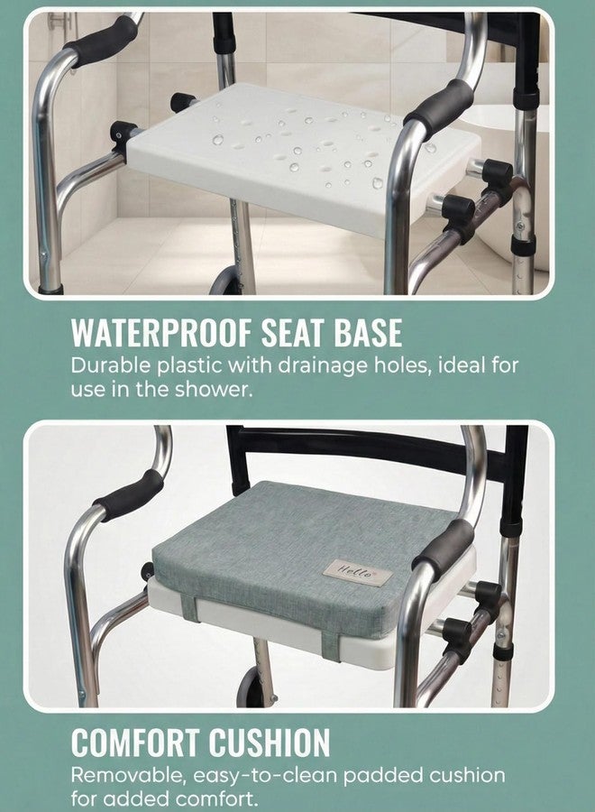 Elfzone Seat for Walker - with Sponge Cushion，Universal Walker Rest Seat for Attachable Seat Folding, Maximum Weight Capacity of 250 Pounds - Image 2