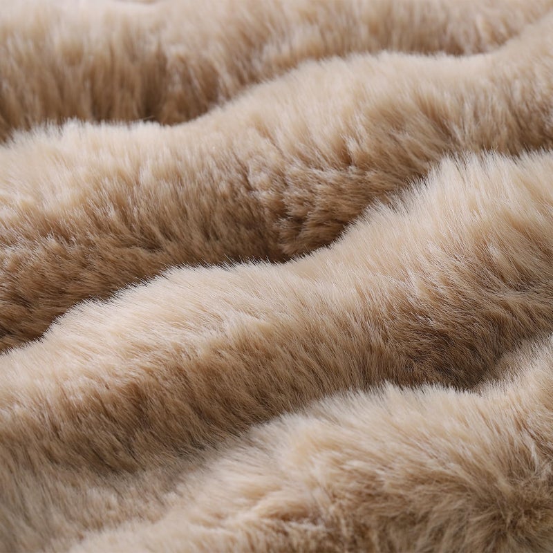 MADIZZ Pack of 2 Thick Plush Wool Throw Pillow Covers 12x20 Inch Camel Soft Neutral Decorative Throw Pillows Accent Boho Cushion Covers for Couch Sofa Bedroom Pillow Shell - Image 4