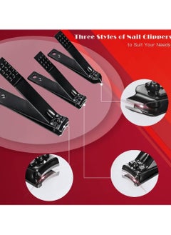 NQOOH Professional Stainless Steel Nail Clipper Set with Leather Case 18 Piece Personal Grooming Kit  - Image 3
