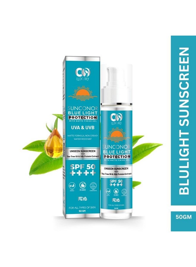 CO Luxury Sunscreen SPF 50 PA++++ | UVA/B & Blue Light Protection for Men & Women | Oily, Dry, Sensitive & Combination Skin | Water Resistant | 50gm - Image 2