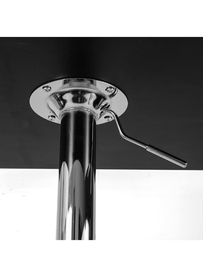 AL WADI FURNITURE Tidi Modern Height Adjustable Rotating Square Bar Table, Black MDF Top & Chrome Stylish Base - Image 3
