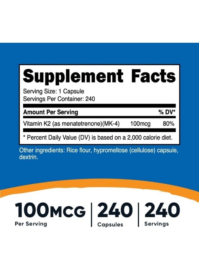 Nutricost Vitamin K2 Capsules - Gluten Free And Non-GMO - Image 2