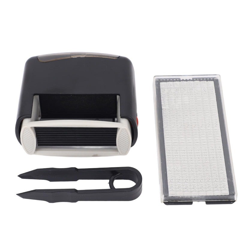 Self Inking Stamp Kit 1-1/2x1/2 Inch Imprint Size Customizable Messages - Clear Imprints Quick Drying Self Inking Stamp for Date Numbers - Image 1