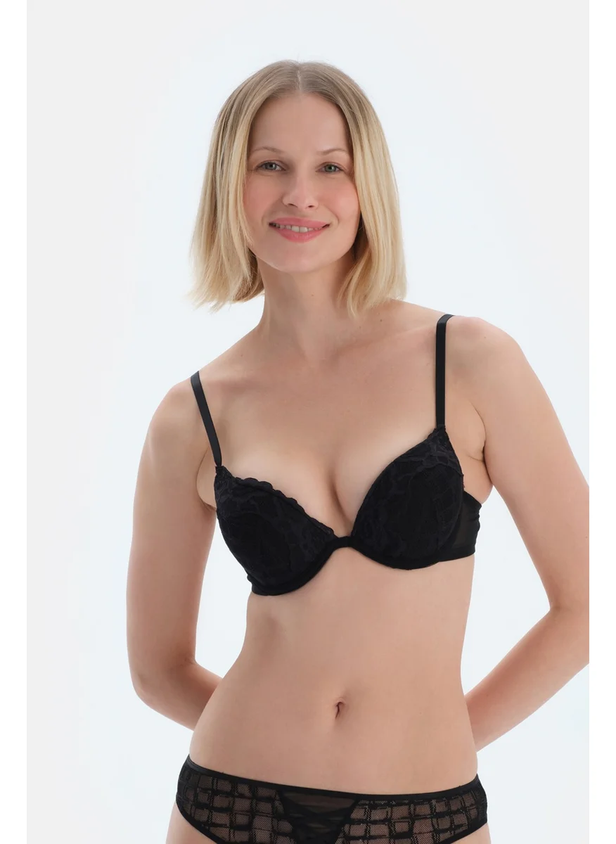 داجي Black 1116KC Extra Fully Padded Lace Bra