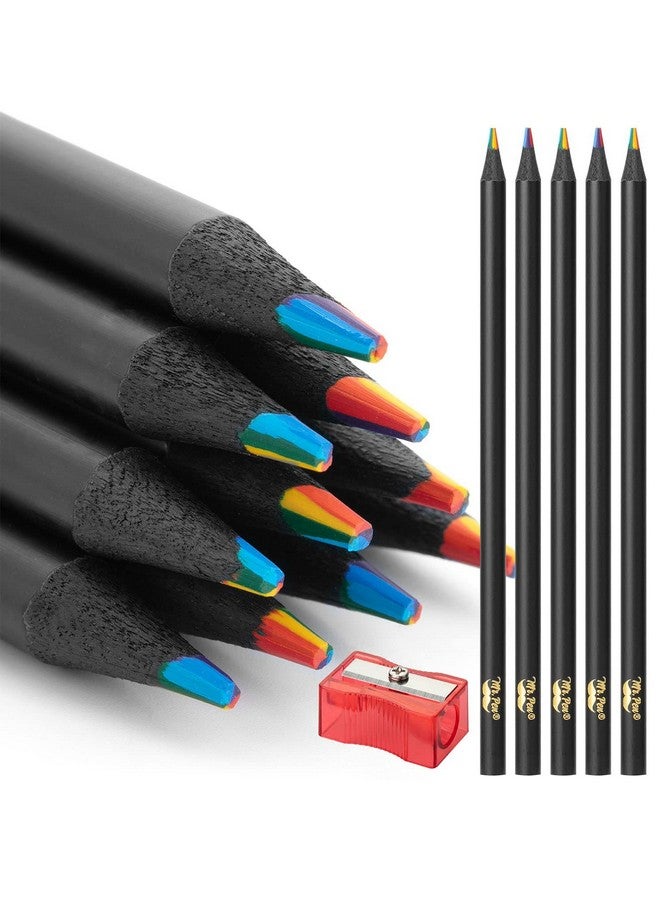 مستر. بين أقلام رصاص قوس قزح، عبوة من 12 قلمًا، 7 ألوان في قلم رصاص قوس قزح ملون مع مبراة، أقلام رصاص ممتعة للأطفال، أقلام رصاص قوس قزح للأطفال، أقلام ملونة للأطفال، أقلام ملونة للأطفال - Image 1