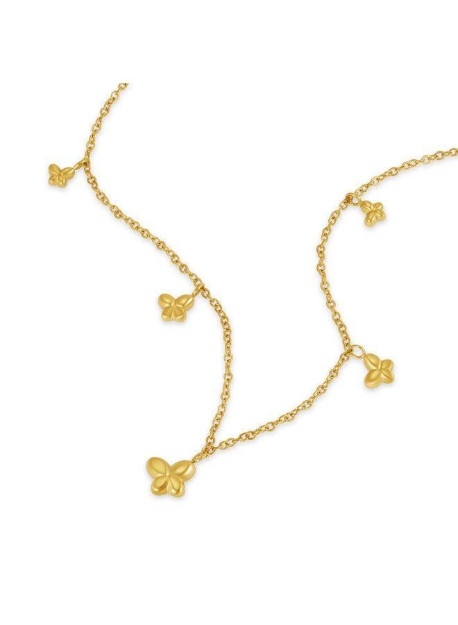 POLICE Tressa Yellow Gold Plated Stainless Steel Pendant Necklace for Women - Image 1