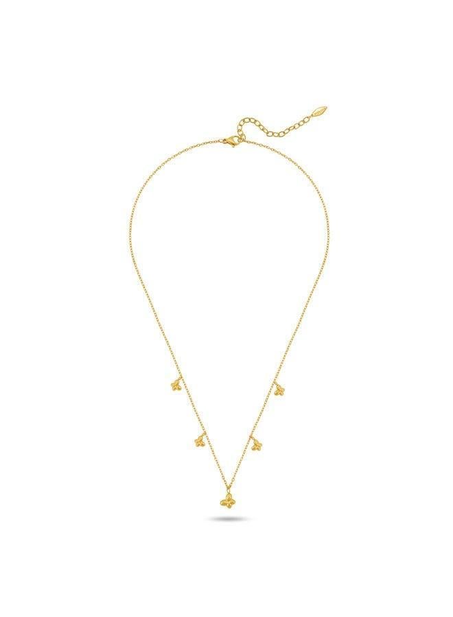 POLICE Tressa Yellow Gold Plated Stainless Steel Pendant Necklace for Women - Image 3