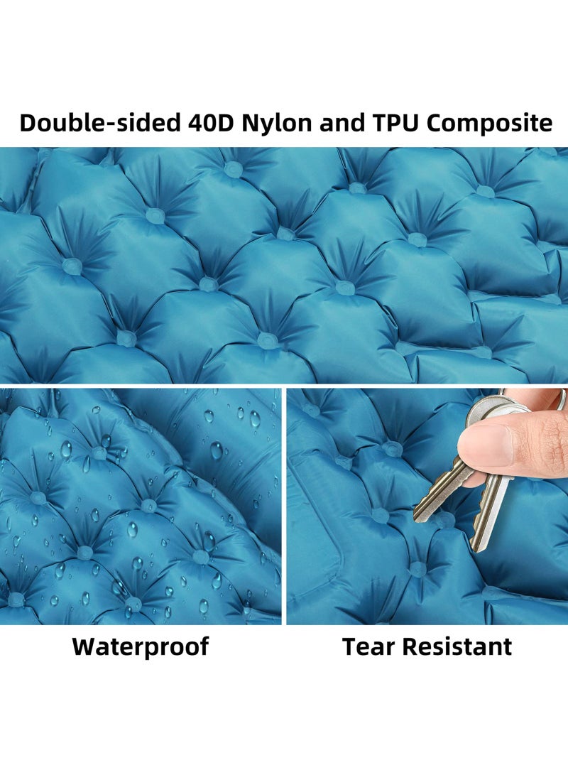 وسادة نوم للتخييم مع مضخة قدم مدمجة، مرتبة تخييم متينة مقاومة للماء، وسادة تخييم قابلة للنفخ، وسادة نوم مدمجة محمولة للتخييم، والسفر، والمشي لمسافات طويلة، وحقائب الظهر - Image 5