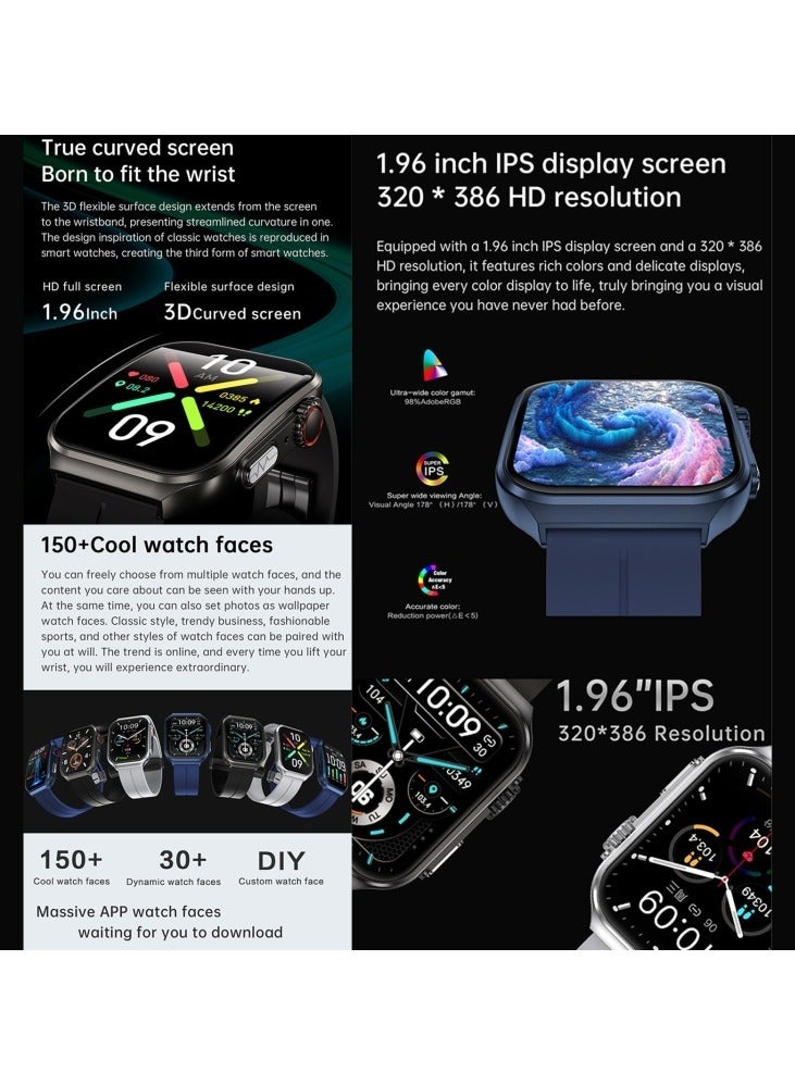 AROAQ NX15 Smart Watch, 1.96 inch, BT Call / Heart Rate / Blood Pressure / Blood Oxygen(Black) - Image 5