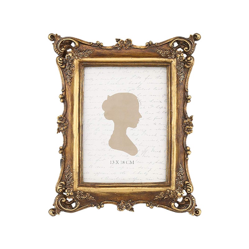 Sunlit Vintage Picture Frame 5x7 Inch  Luxury Antique Photo Frames with Glass Front  Photo Display  Tabletop Wall Hanging  Gift Ideas  Bronze Gold