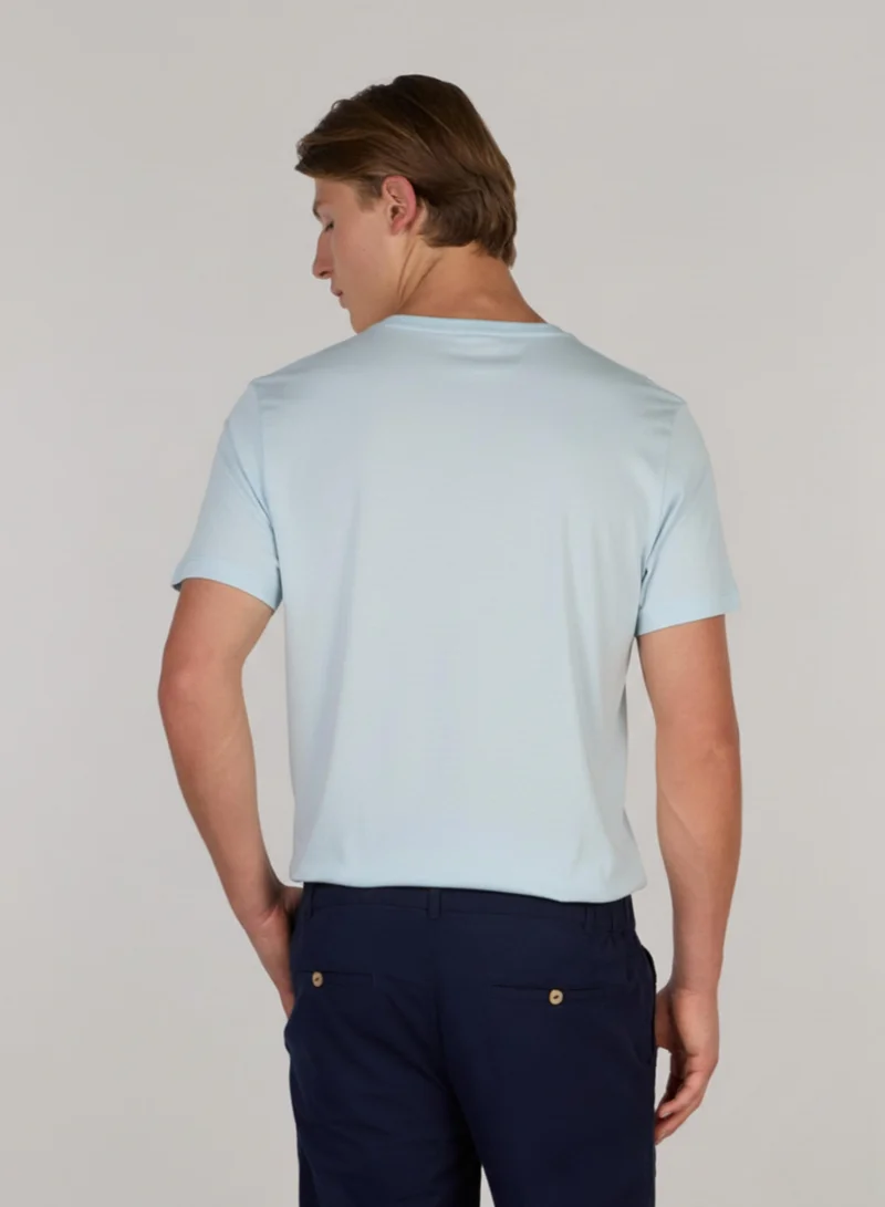 Just Nature Ice Blue Soft Cotton Premium Round Neck T-Shirt for Men | Best Price UAE