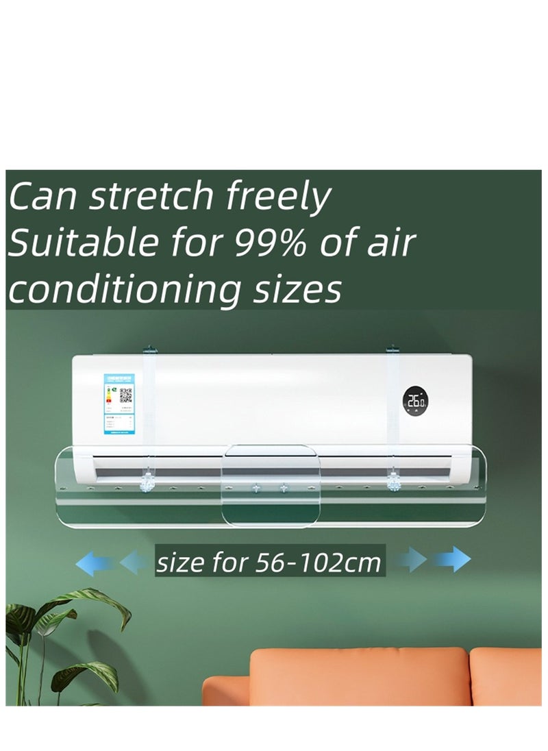 Generic Air Conditioner Deflector, Clear Air Conditioning Wind Shield, Split AC Air Conditioning Baffles for  Preventing Air Blowing From AC Directly, 56-102cm Adjustable Retractable AC Windshield For Home Office (Clear / MKS-248)  - Image 2