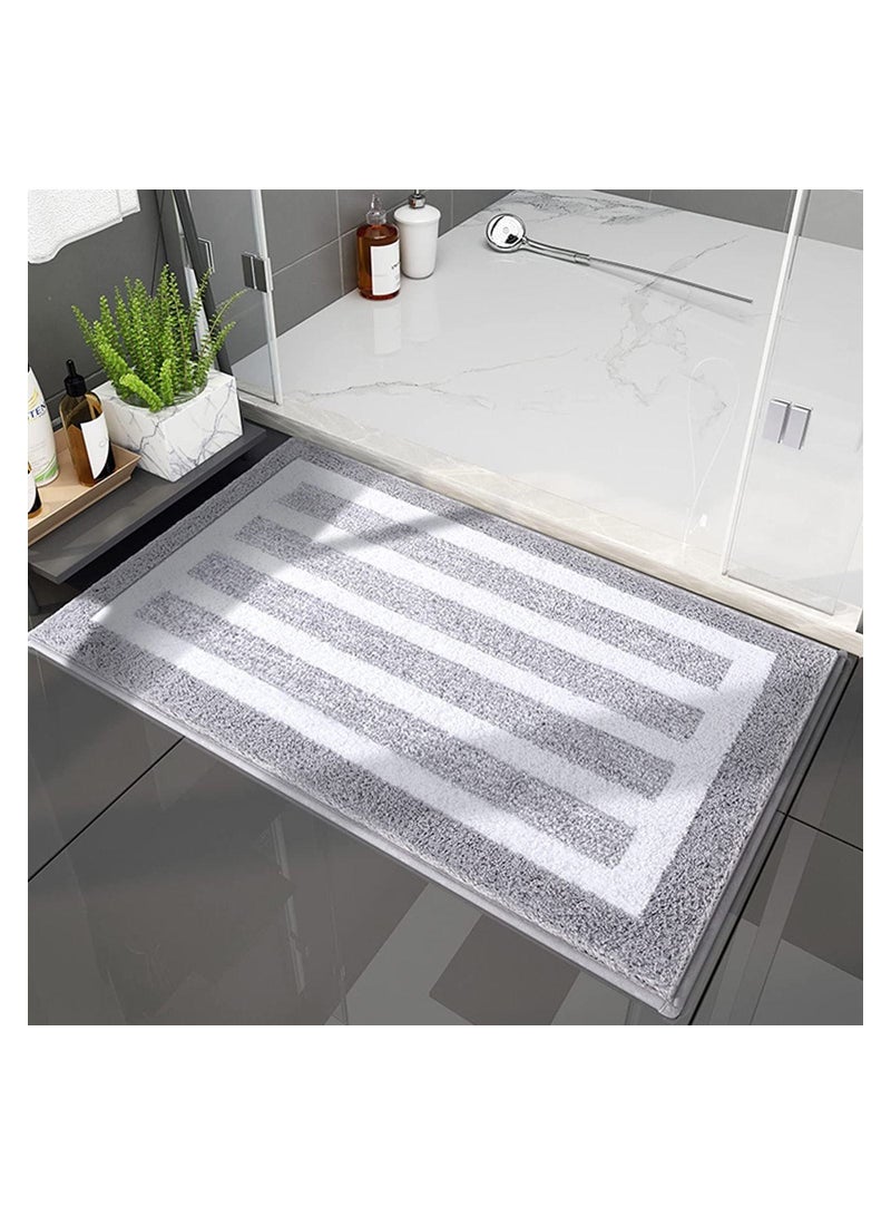 GGEROU Bathroom Anti-slip Rug Mat, Extra Soft and Thick Absorbent Non-slip Machine Washable Bathroom Rug 50×80cm - Image 1