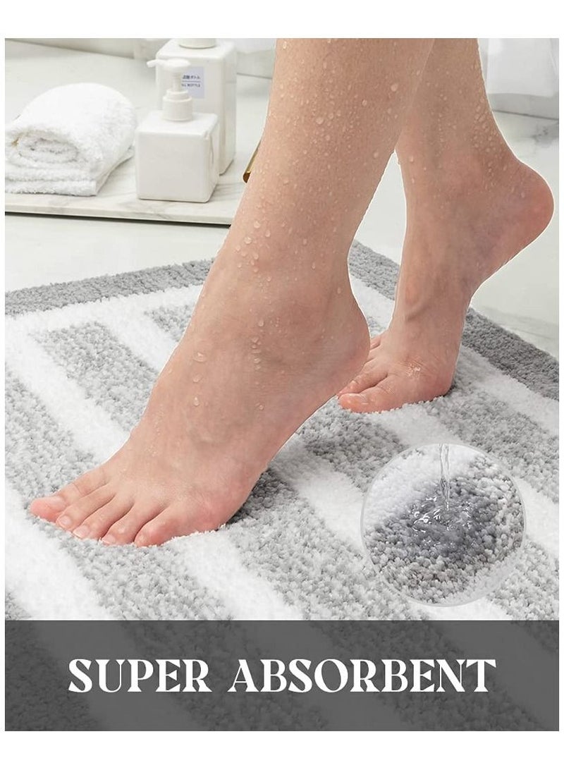 GGEROU Bathroom Anti-slip Rug Mat, Extra Soft and Thick Absorbent Non-slip Machine Washable Bathroom Rug 50×80cm - Image 3