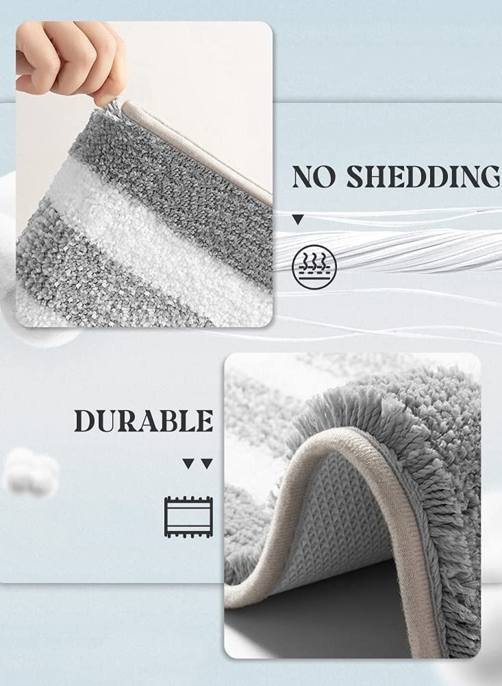 GGEROU Bathroom Anti-slip Rug Mat, Extra Soft and Thick Absorbent Non-slip Machine Washable Bathroom Rug 50×80cm - Image 2