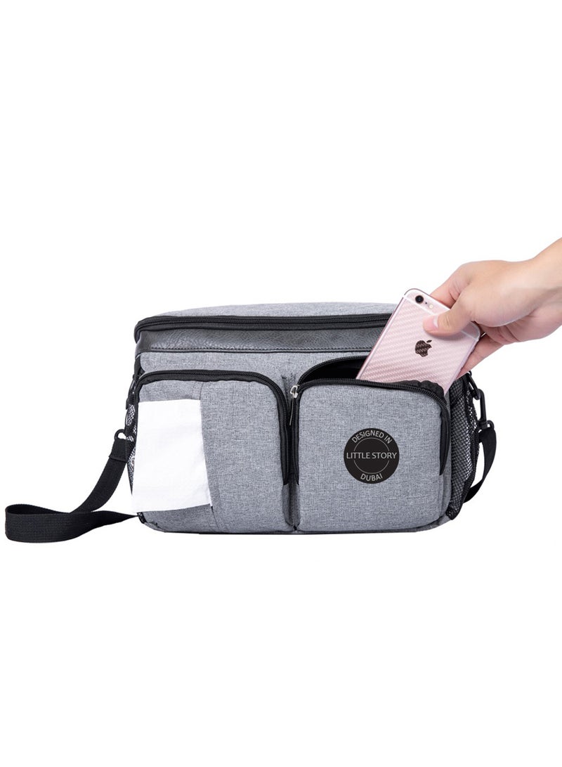 Little Story Stroller Organizer Travel Bag - Grey - Image 5