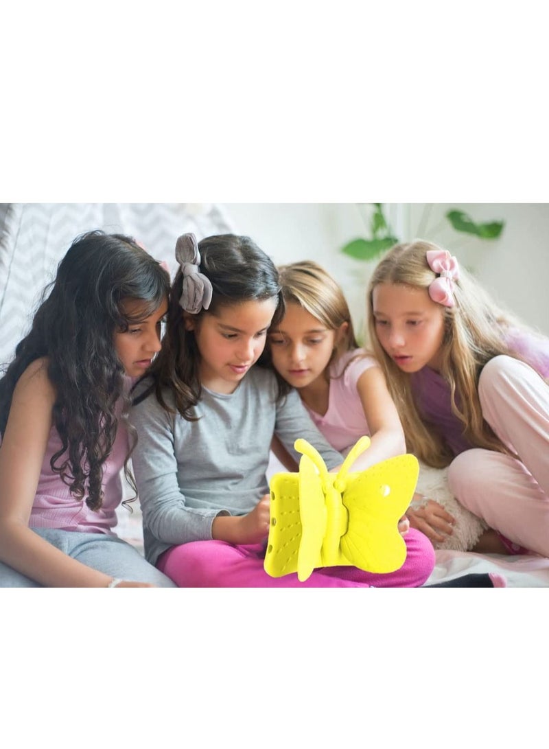 iPad 6th Generation Case for Kids, iPad 9.7 Case, Light Weight Shockproof EVA Foam Protective Tablet Stand Cover Holder for Apple iPad Air/ Air 2 iPad 9.7 2017/ 2018 - Cute Butterfly, Yellow - Image 2